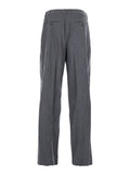 Grey Tailored Trousers with Front Pleats in Fabric Man Polyester Wool Rayon