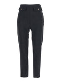 Black Trousers with Flap Pockets in Fabric Woman Polyester Elastane