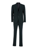 Grey Single-Breasted Suit with Notched Revers in Wool Blend Man Virgin Elastane Suits