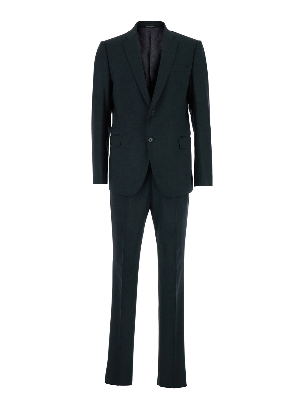 Grey Single-Breasted Suit with Notched Revers in Wool Blend Man Virgin Elastane Suits