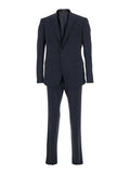 Blue Double-Breasted Suit with Classic Revers in Wool Man Blu Virgin Elastane Suits