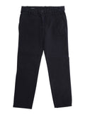 Blue Trousers with Belt Loops and Logo Plate on the Back in Cotton Boy Blu Elastane