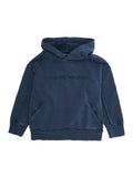 Blue Hoodie with Drawstring Hood and Logo Lettering on the Front in Cotton Boy Blu Sweatshirts