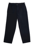 Blue Pants with Belt Loops and Logo Patch on the Back in Fabric Boy Blu Polyester Modal Elastane Trousers