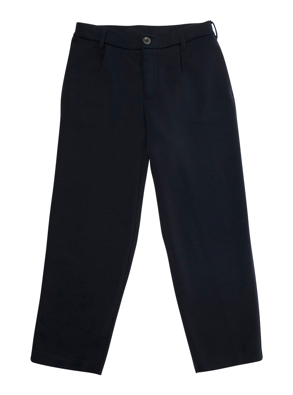 Blue Pants with Belt Loops and Logo Patch on the Back in Fabric Boy Blu Polyester Modal Elastane Trousers