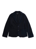 Blue Single-Breasted Jacket with Notched Revers and Logo Patch on the Sleeve in Modal Stretch Boy Blu Polyester Elastane Blazers