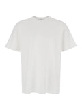 White Crewneck T-Shirt with Logo Lettering on the Rear in Cotton Man Tshirts And Polo Shirts