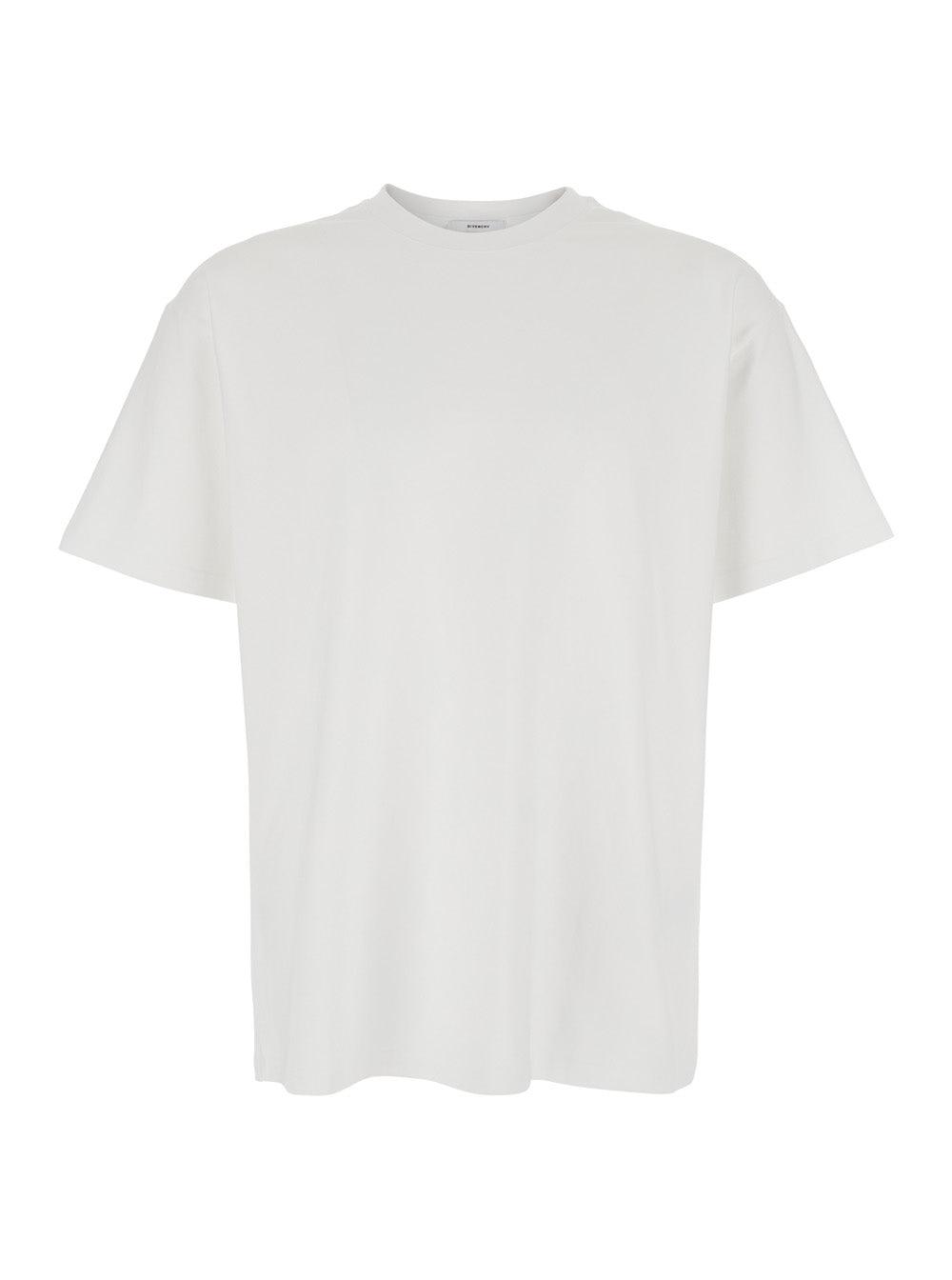 White Crewneck T-Shirt with Logo Lettering on the Rear in Cotton Man Tshirts And Polo Shirts