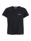 Black Crewneck T-Shirt with Logo Lettering on Front and Rear in Cotton Woman Tshirts Polo Shirts