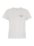 White Crewneck T-Shirt with Logo Lettering on Front and Rear in Cotton Woman Tshirts Polo Shirts