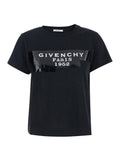 Black T-Shirt with Lettering Logo on the Front in Cotton Woman Tshirts And Polo Shirts