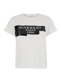 White T-Shirt with Lettering Logo on the Front in Cotton Woman Tshirts And Polo Shirts
