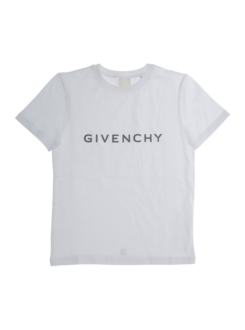 White T-Shirt with Logo Lettering on the Front in Cotton Boy Tshirts And Polo Shirts