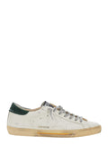 Superstar White Low Top Sneakers with Contrasting Heel and Logo Patch on the Tongue in Leather Man Cow