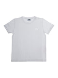 White T-Shirt with Round Neck and Logo on the Front in Cotton Boy Tshirts Polo Shirts