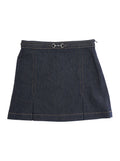 Blue Skirt with Horsebit Detail on the Front and Side Concealed Zip Closure in Denim Girl Blu Cotton
