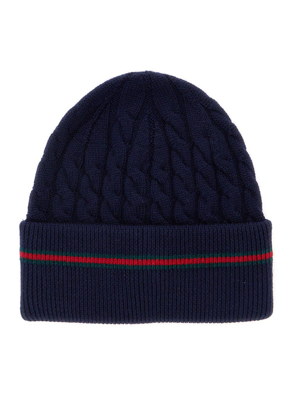 Blue Beanie with Web Detail and Tricot Knitting in Wool Boy Blu Hats Gloves