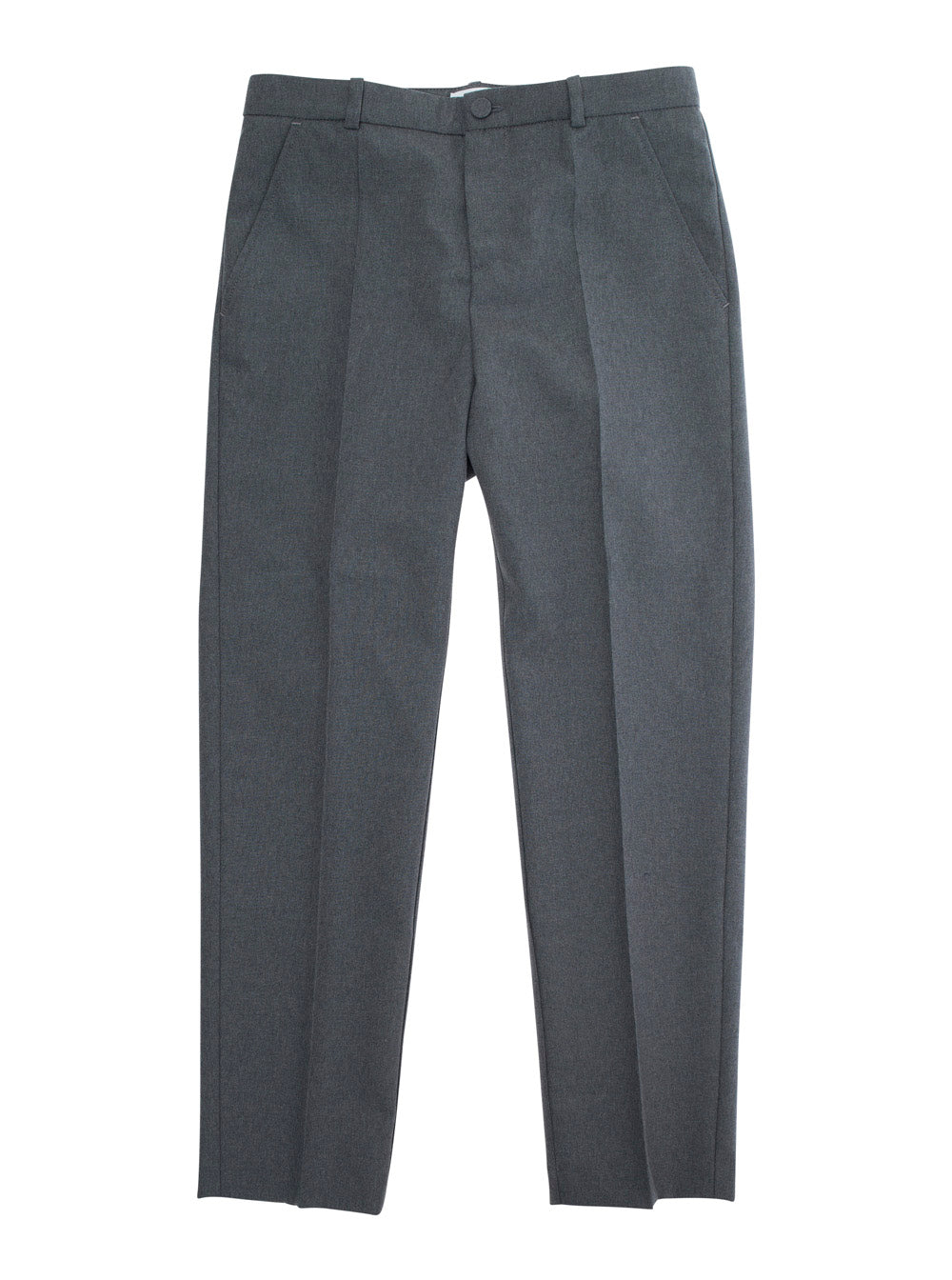 Grey Trousers With Front Plisse And Embroidered Logo Fabric Boy