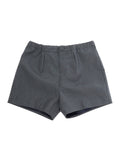 Grey Shorts with Elastic Waist and Logo Lettering in Fabric Baby Bermuda