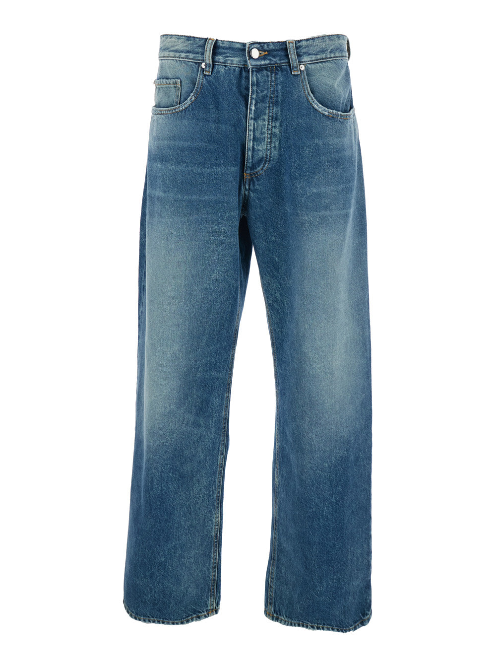 Will Light-Blue 5-Pocket Jeans with Logo Patch in Cotton Denim Man Blu