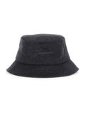 Le Bob Cachemiro Grey Bucket Hat with Logo Lettering Embroidery on the Front and Ribbed Brim in Wool Man Virgiin Gloves