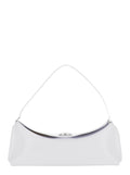 Le Calisso White Shoulder Bag with Engraved Snap Button in Leather Woman Calf