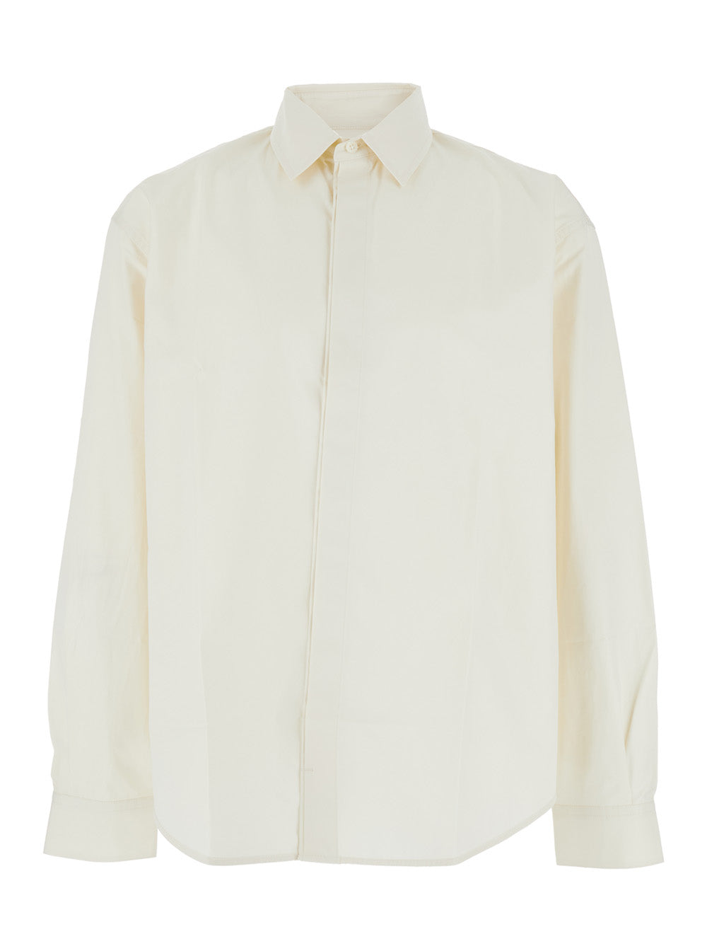 Henri White Shirt with Maxi J Logo on the Back in Cotton Man And Blouses