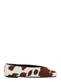 Brown Ballet Shoes with Animalier Print in Tech Fabric Woman Cow Ballerinas