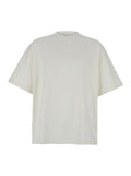 White Crewneck T-Shirt with Front Logo Print in Cotton Man Tshirts And Polo Shirts