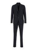 Grey Single-Breasted Suit with Classic Revers in Flanel Man Suits