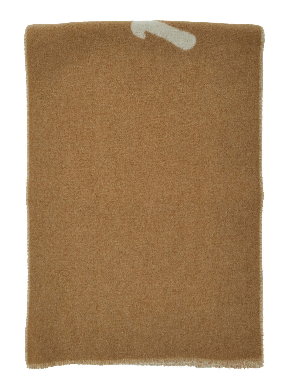 Beige Bicolor Scarf with Logo Lettering in Wool Blend Man Scarfs And Foulards