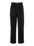 Kelvina Black Jeans with Logo Patch on the Rear and Tapered Leg in Denim Woman Trousers