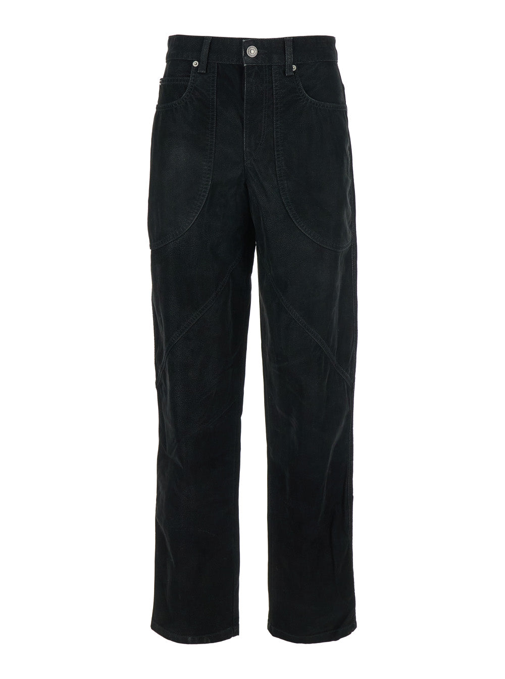 Kelvina Black Jeans with Logo Patch on the Rear and Tapered Leg in Denim Woman Trousers