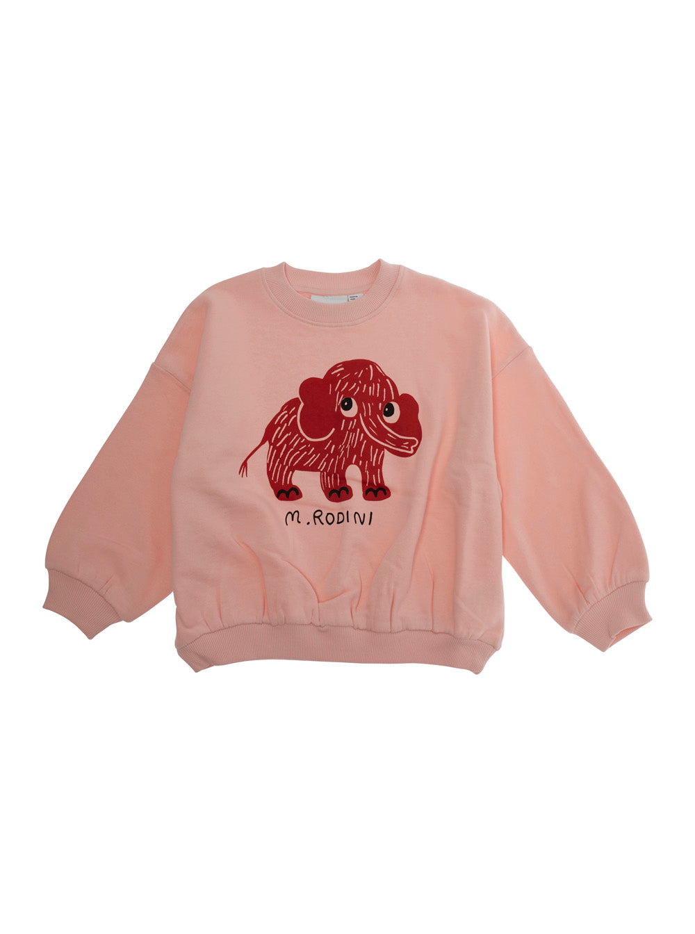 Pink Crewneck Sweatshirt with Maxi Print on the Front in Cotton Baby Sweatshirts