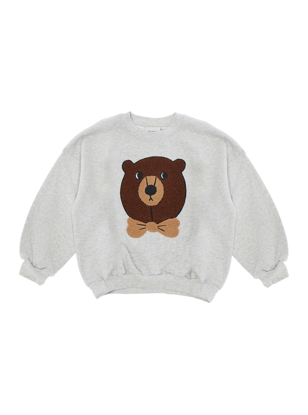 Grey Sweatshirt with Bear Patch on the Front in Cotton Baby Jersey