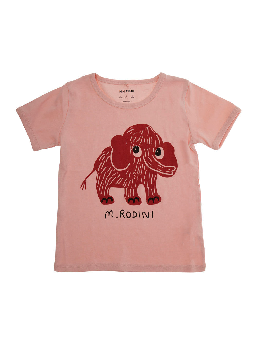 Pink Crewneck T-Shirt with Maxi Print on the Front in Cotton Baby Tshirts And Polo Shirts