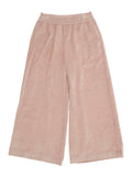 Pink Trousers with Elastic Waist and Applied Logo Patch in Fabric Baby Polyester Viscose