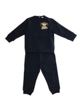 Blue Crewneck Tracksuit with Rear Button Closure and Logo Patch on the Sleeve in Cotton Baby Blu Suits