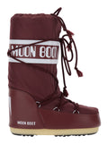 Icon Bordeaux Snow Boots with Maxi Logo Print on the Side in Tech Fabric Woman Polyamide Pvc