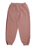 Gino Pink Pants with Elastic Waist and Embroidery on the Side in Cotton Girl Trousers
