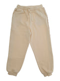 Gio White Pants with Elastic Drawstring Waist and Embroidery on the Side in Cotton Girl Trousers