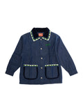 Dora Blue Jacket with Classic Collar and Two Front Patch Pockets in Denim Girl Blu Blazers