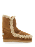 Eskino Beige Ankle Boots in Patent Suede Girl Sheep
