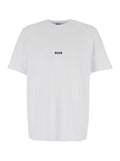 White T-Shirt with Lettering Logo on the Front in Cotton Man Tshirts And Polo Shirts