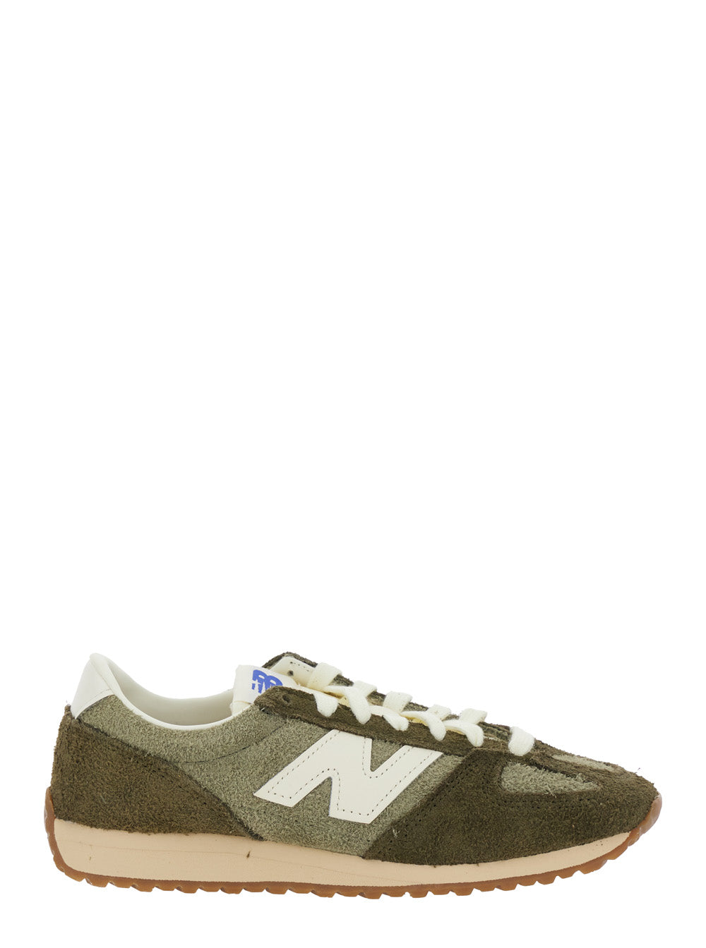 Green Low Top Sneakers With Logo Patch Suede Unisex