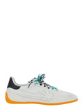 Pa 5 White Low Top Sneakers with Logo Patch on the Tongue and Contrasting Heel in Leather Man Calf