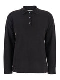 Brown Polo Shirt with Classic Collar and Long Sleeves in Wool Woman Kashmir Elastane Tshirts