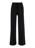 Black Relaxed Pants with Drawstring in Fabric Woman Trousers