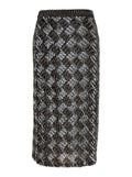 Brown Skirt with All-Over Sequins in Fabric Woman Polyamide Elastane