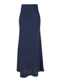 Blue Long Skirt with Ruffle Detail at the Bottom in Satin Woman Blu Polyester
